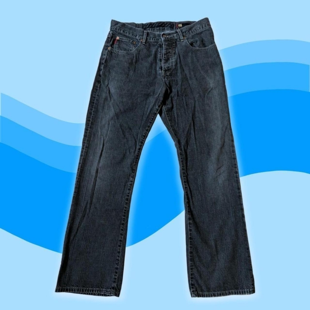 REUNION FADED BLACK BOOTCUT HIGH RISE JEANS women's size 33/32